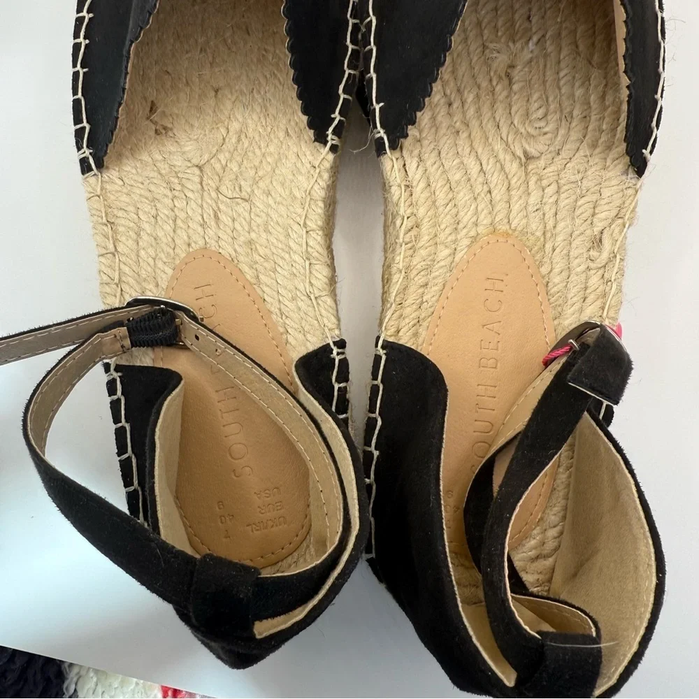 Black Espadrille Flatform Sandals